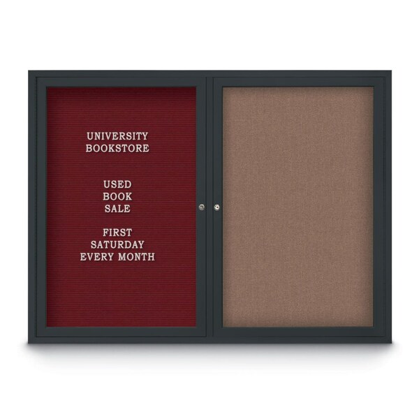Corkboard, Black/Bronze, 24" x 36"